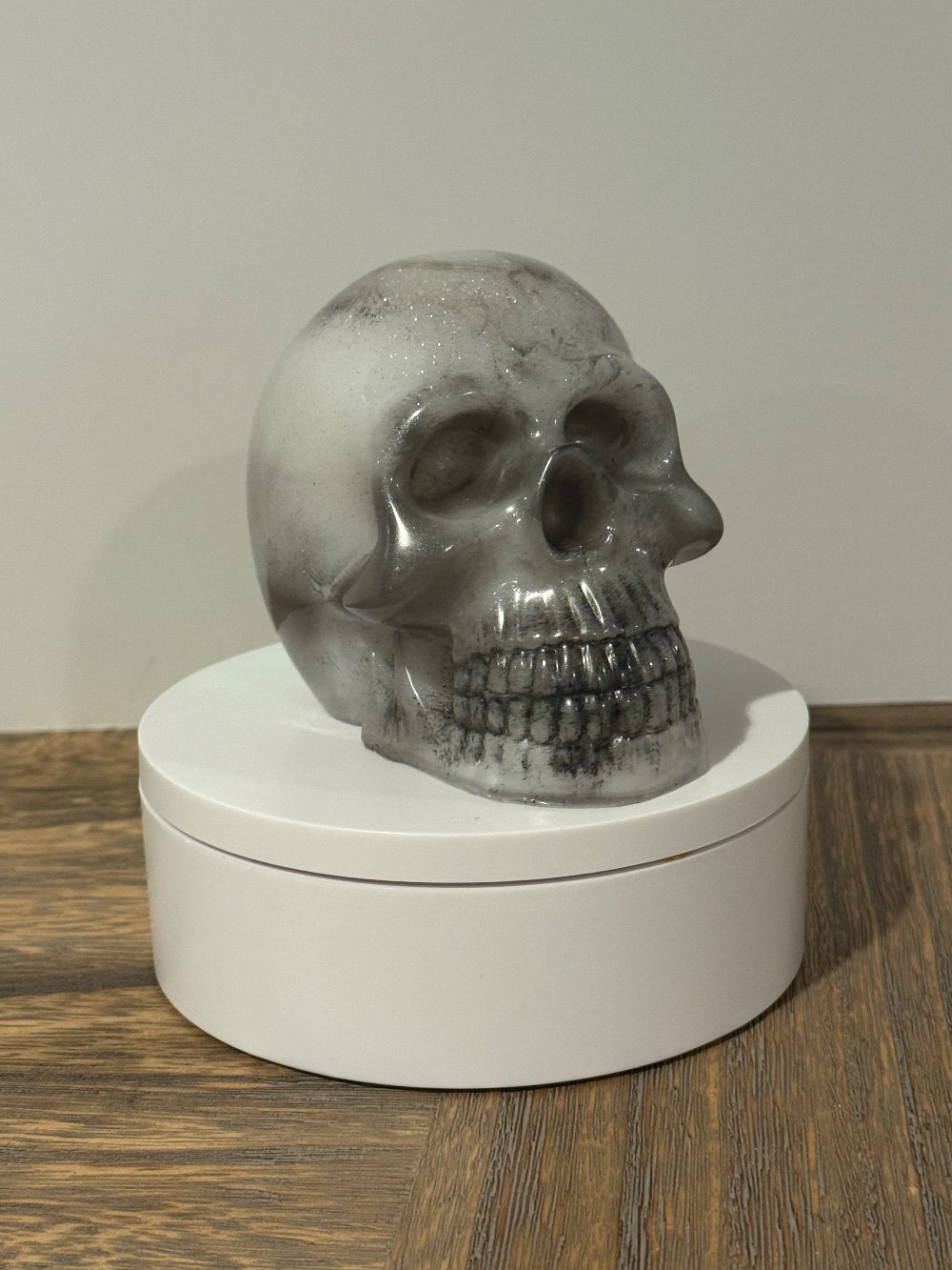 Colored skulls paperweight