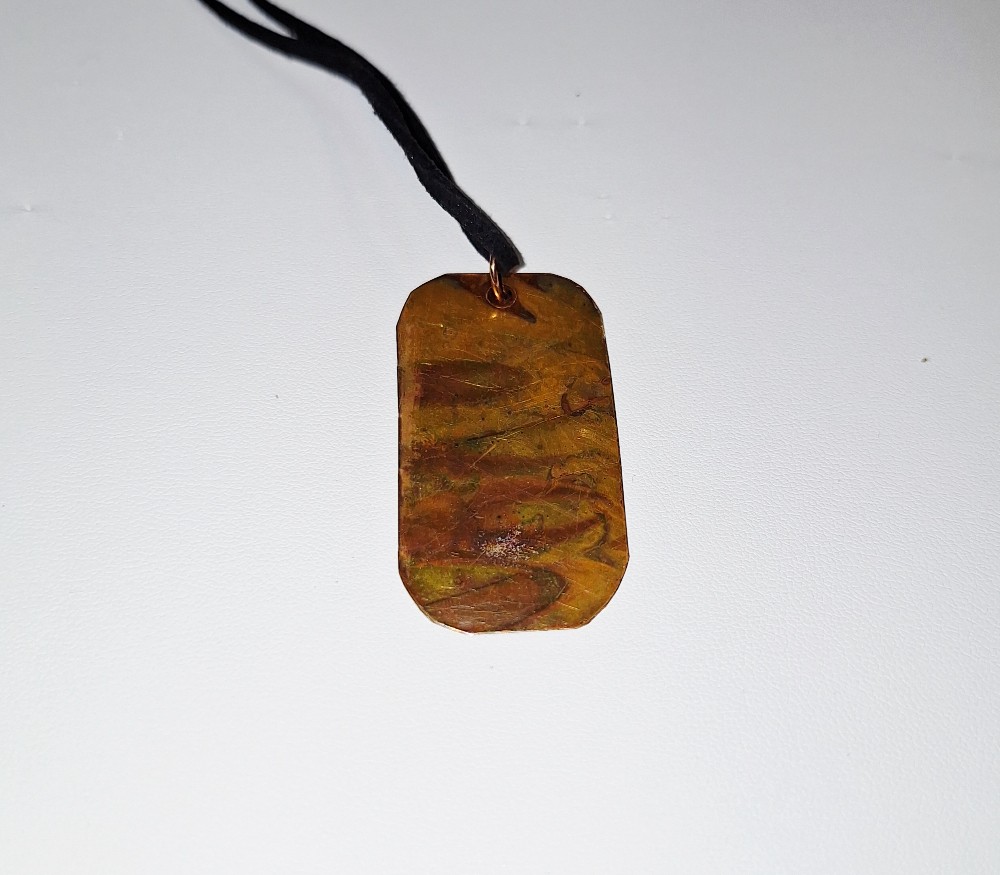 Copper Dog Tag Pendants