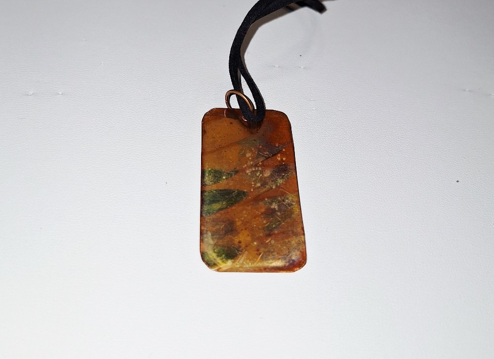 Copper Dog Tag Pendants