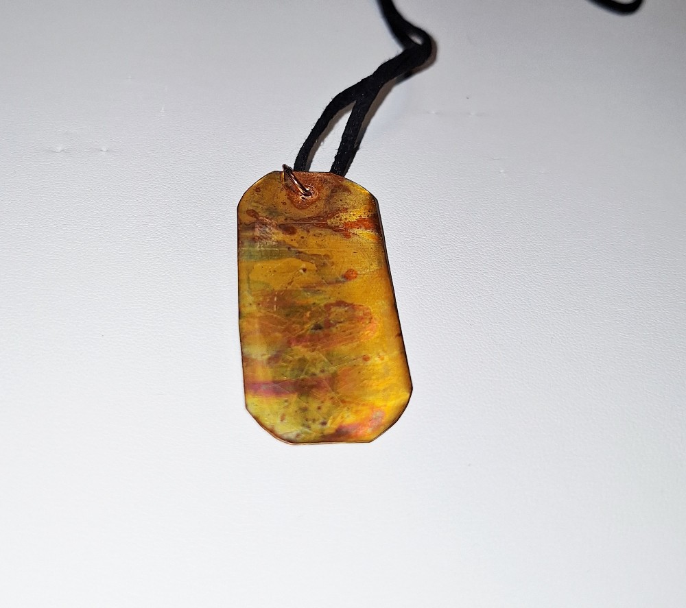 Copper Dog Tag Pendants
