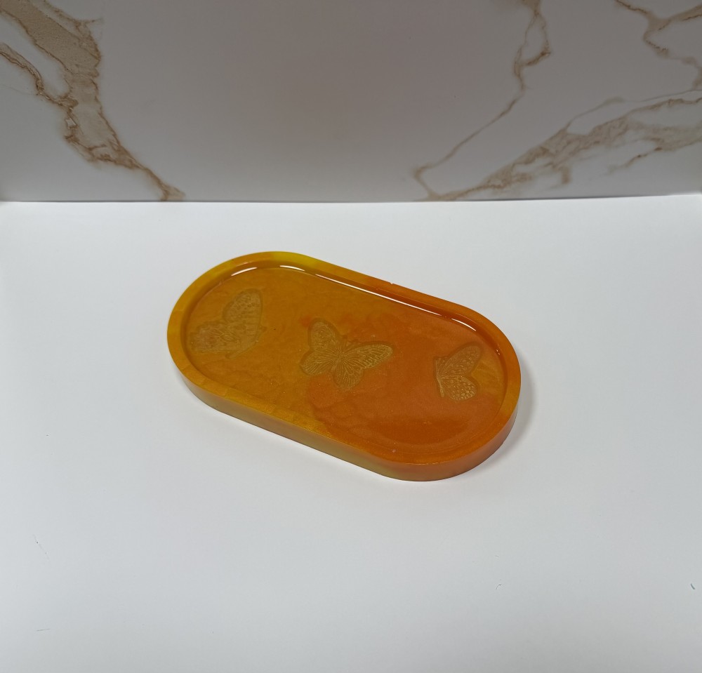Orange Butterfly Trinket Tray