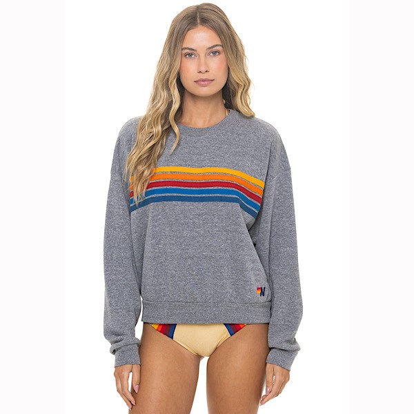 Aviator Nation ‘5 Stripe’ Relaxed Fit Crewneck Sweatshirt