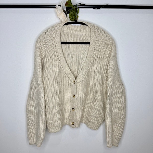 Oak + Fort Oversized Chunky Ribbed Knit Cardigan