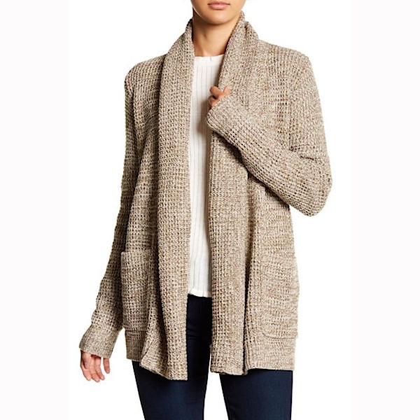 John + Jenn Open Front Shawl Collar Cardigan