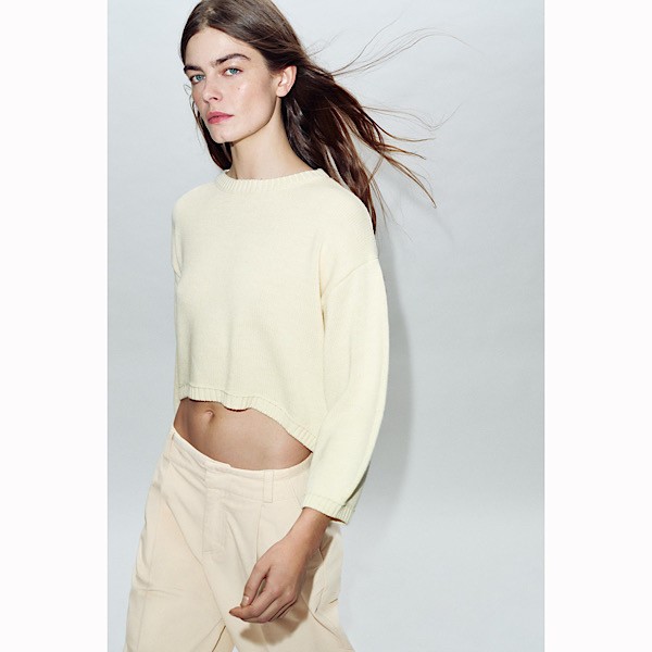 Zara Cropped Knit Sweater