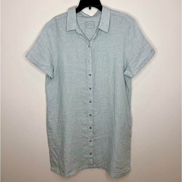 Sigrid Olsen 100% Linen Shirt Dress