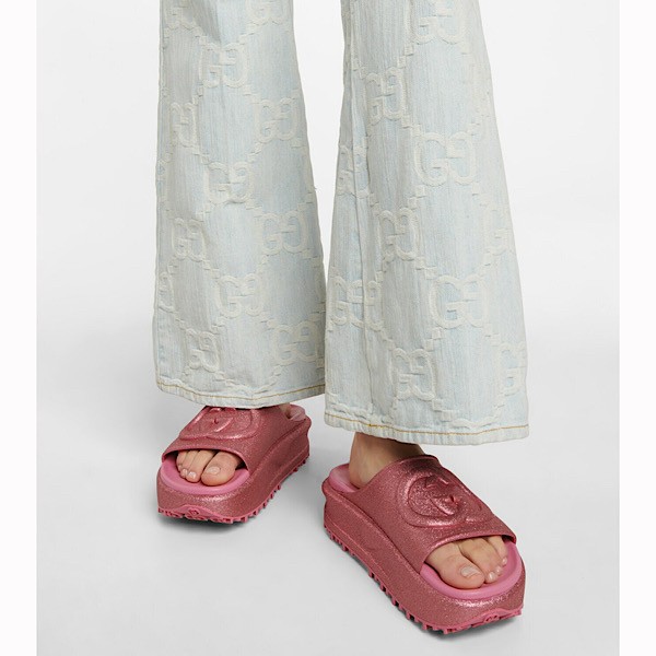 Gucci ‘Miami’ GG Platform Slides - SZ 38