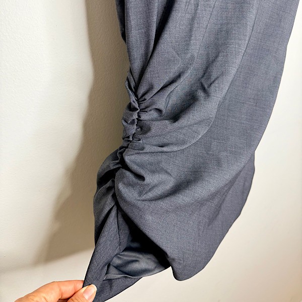 Zara Ruched High-Neck Draped-Back Top