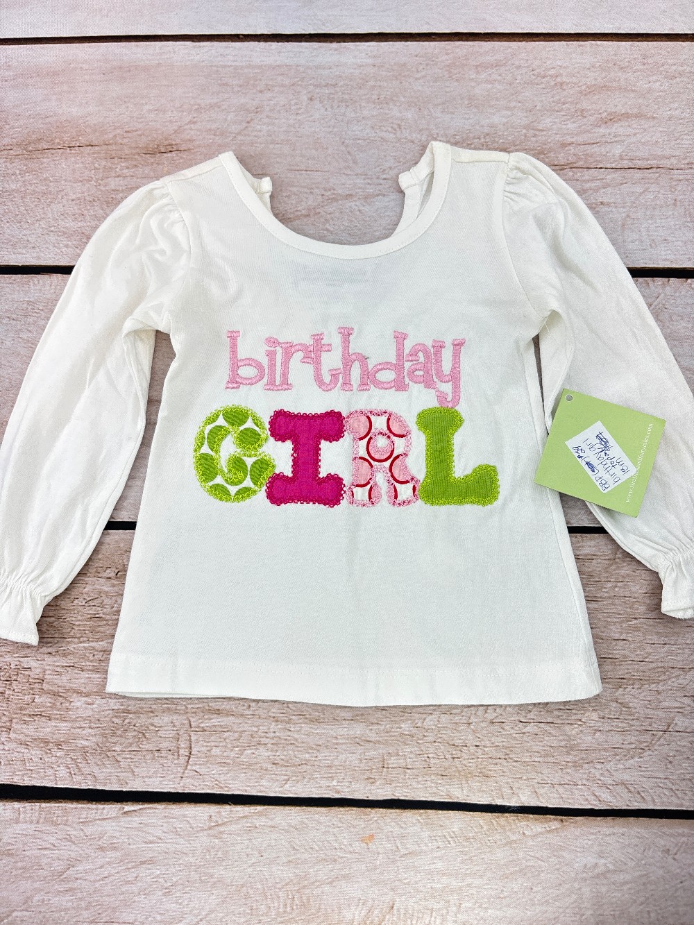NWT white birthday girl shirt