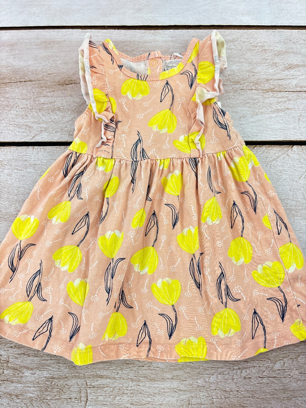 Pink yellow floral dress