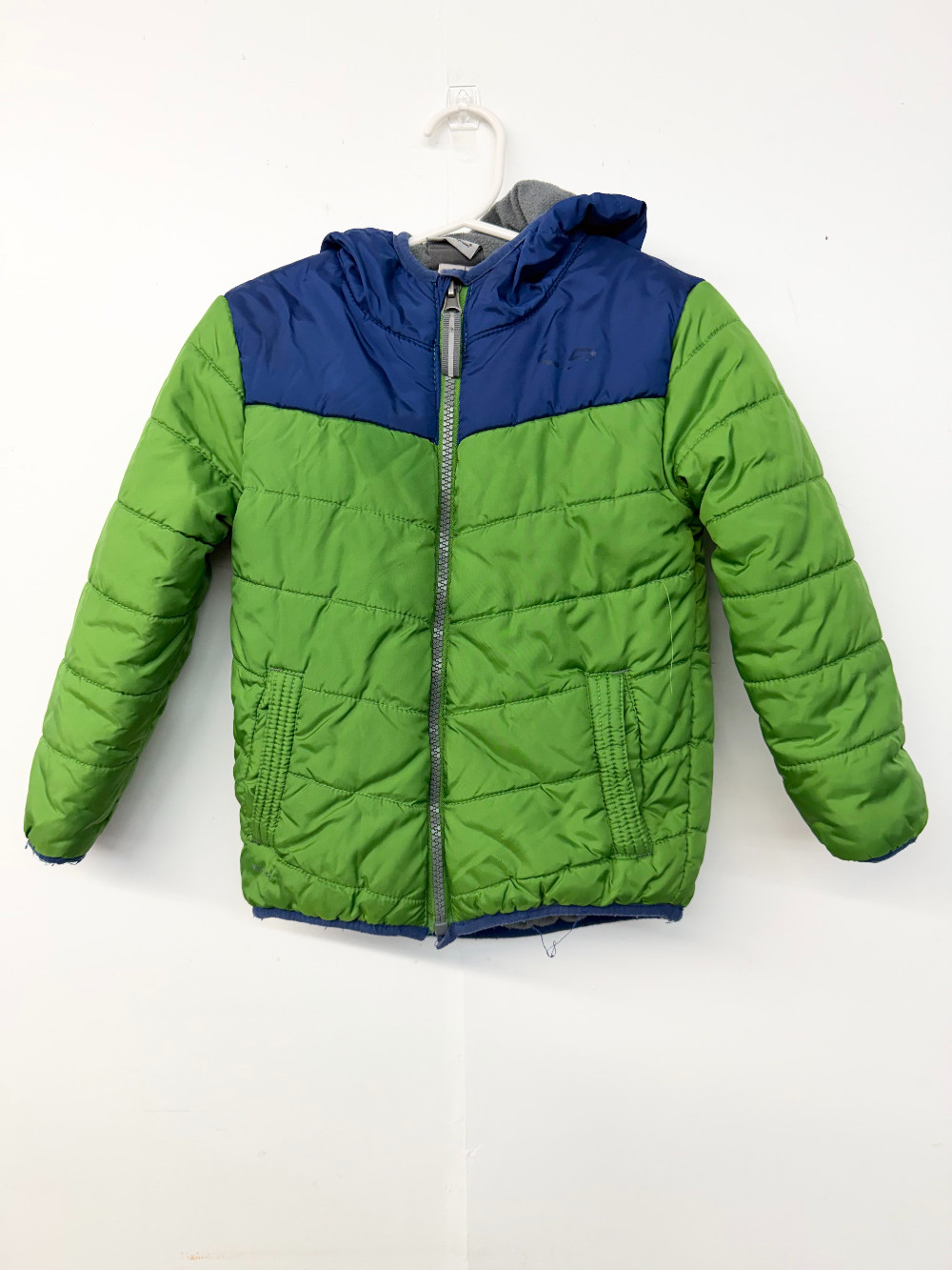C9 Champion Kids Hooded Puffer Jacket – Green & Blue Colorblock