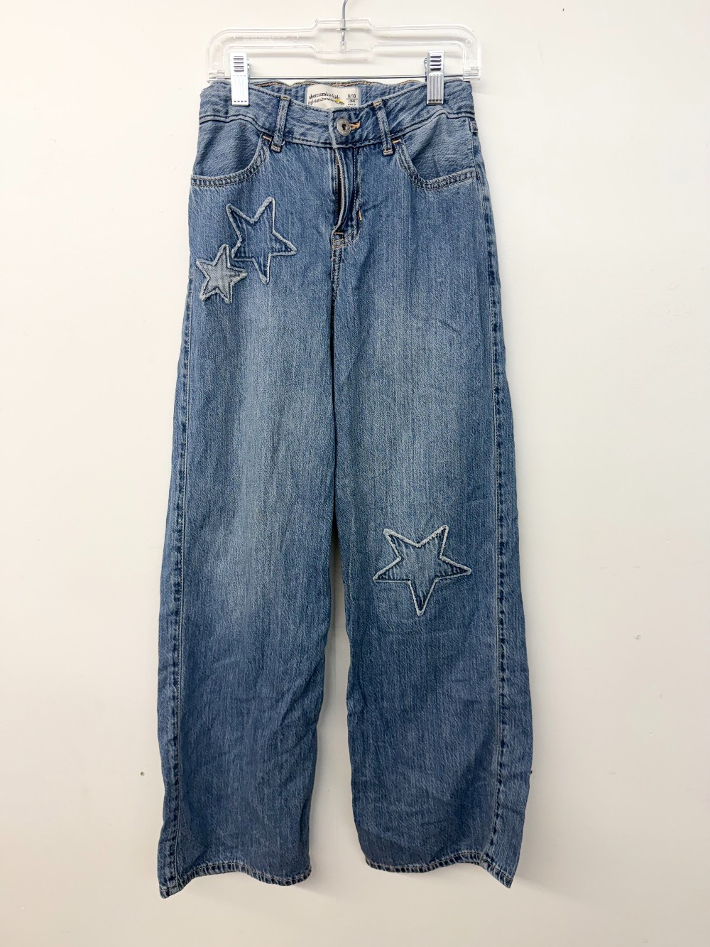 Abercrombie Kids Star Patch Wide Leg Jeans – Girls 9/10 Long