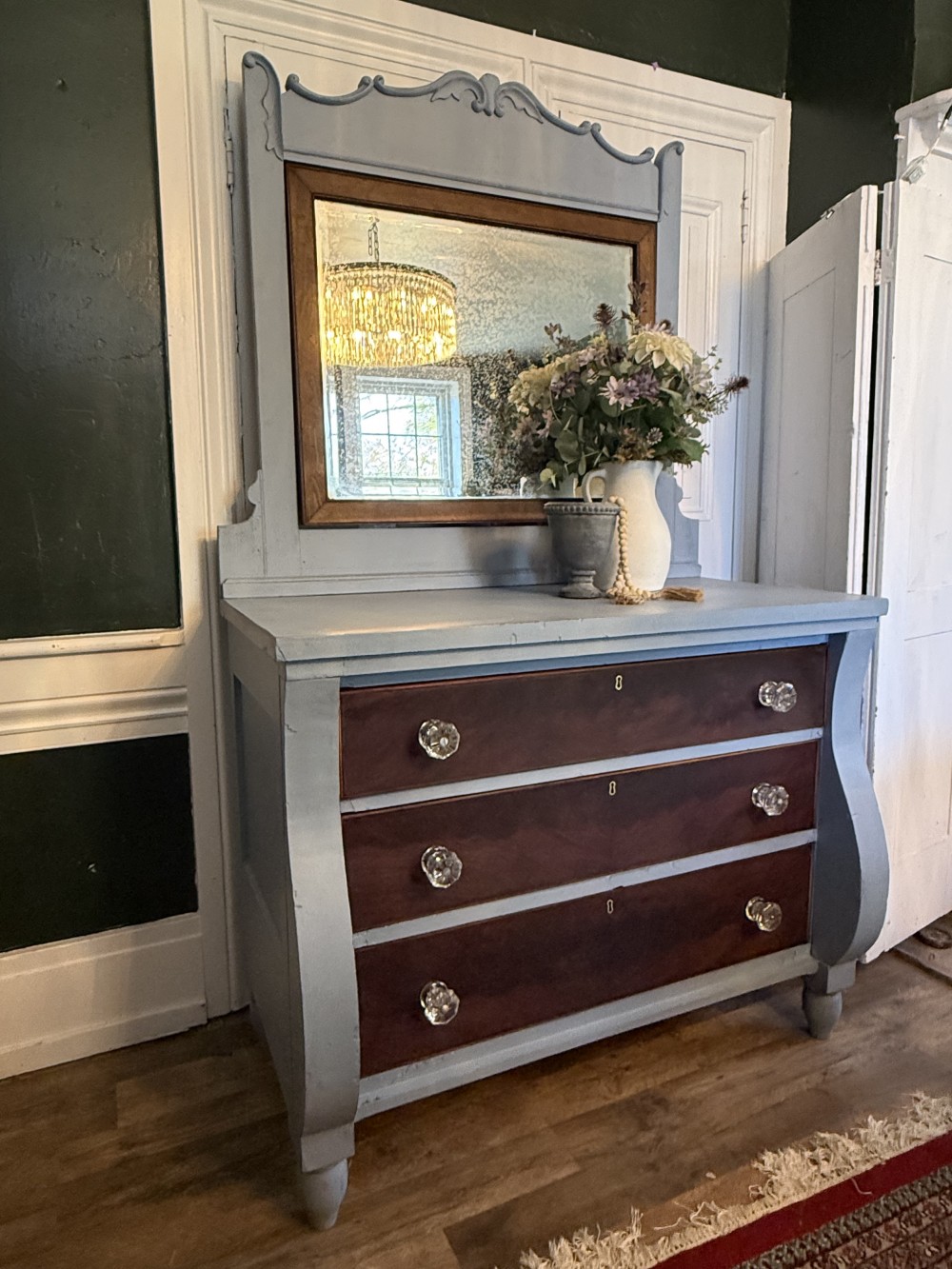 Dresser w/ Mirror Dried Lavender paint