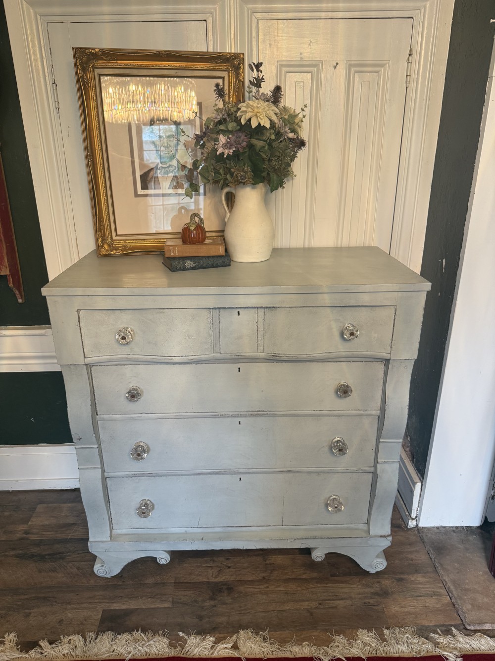 Chest of Drawers / Tallboy MMSMP Bergere& Grain sack paint w/ clear wax