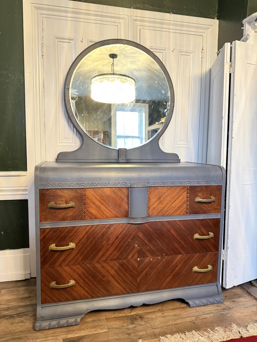 Dresser w/ Mirror Whistler Grey paint