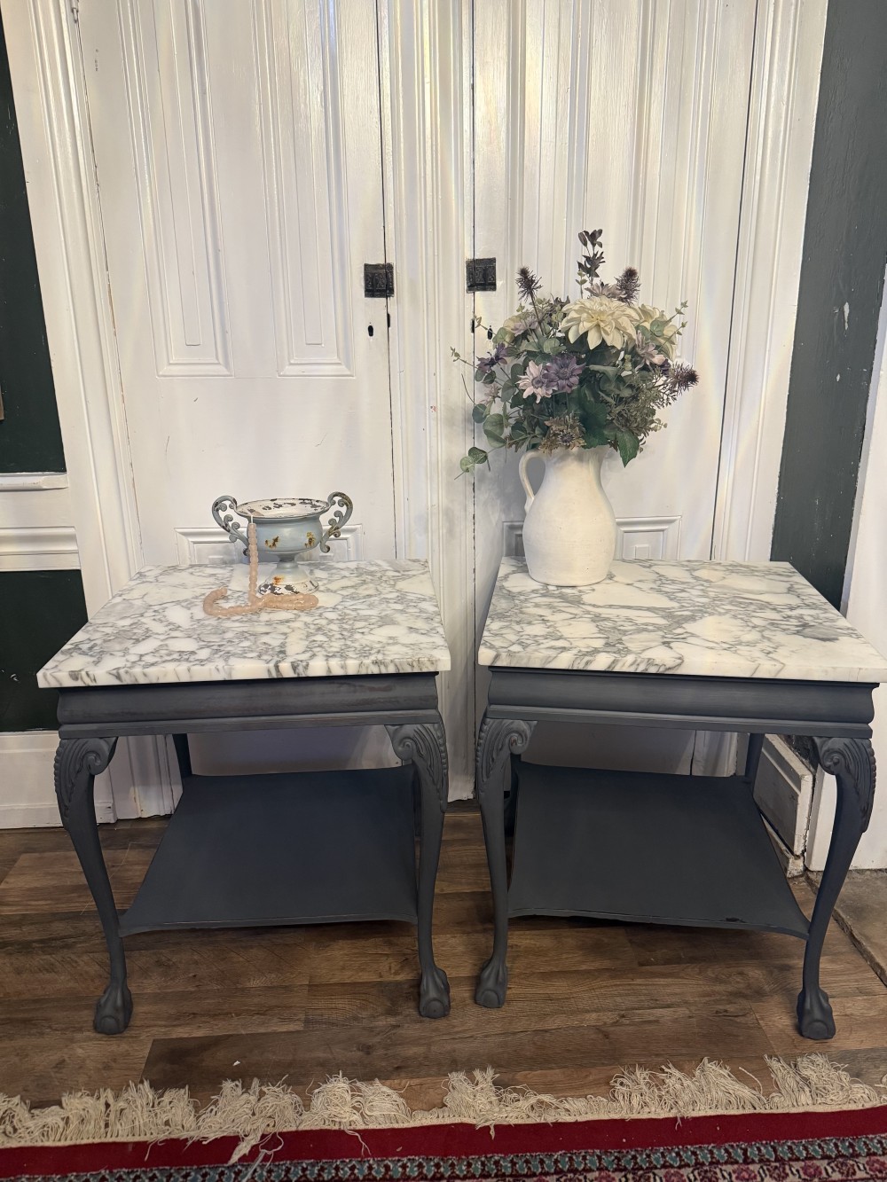 Table, Nightstand pair General Finishes Black w/ lacquer