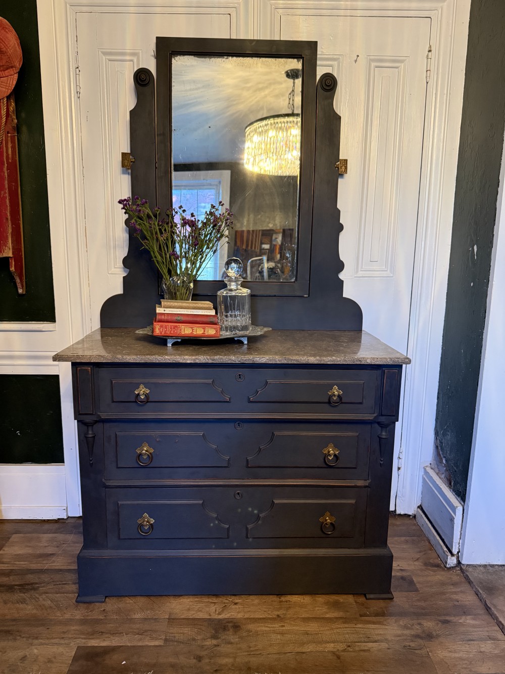Dresser w/ mirror ASCP Graphite w/ clear wax