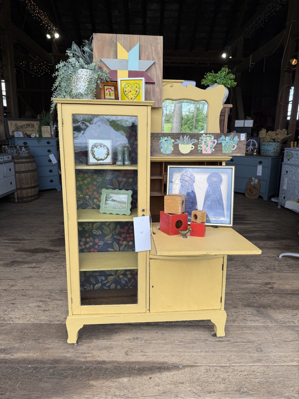 Desk, Side by Side Mustard Seed Yellow paint
