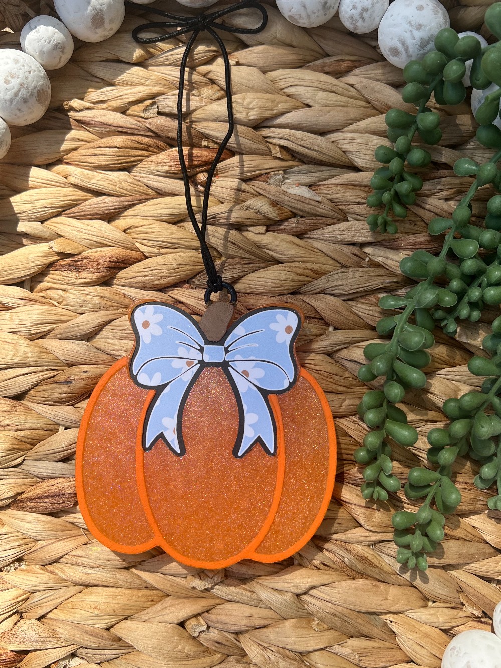 Pumpkin W/ Bow Freshie - Vanilla Pumpkin Marshmallow Scent