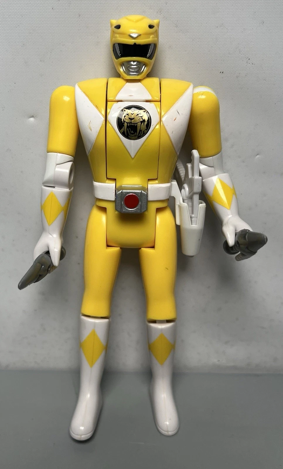 Vintage Bandai Power Ranger Yellow Flip Head Toy Figure 5 Inch 1993
