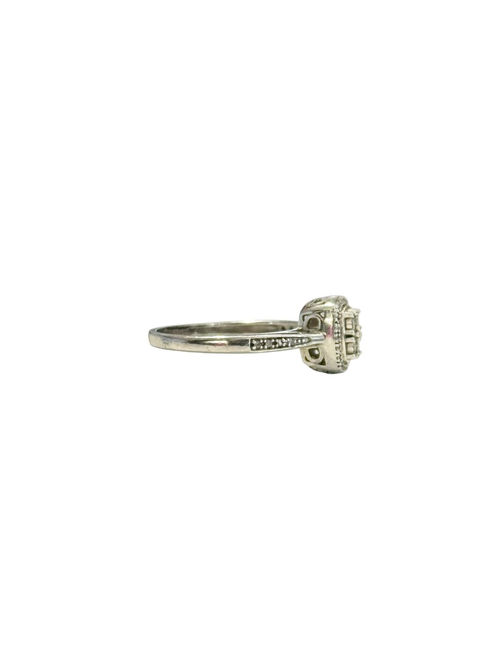 PLATINAIRE 925 STERLING SILVER & DIAMOND RING - Size 7