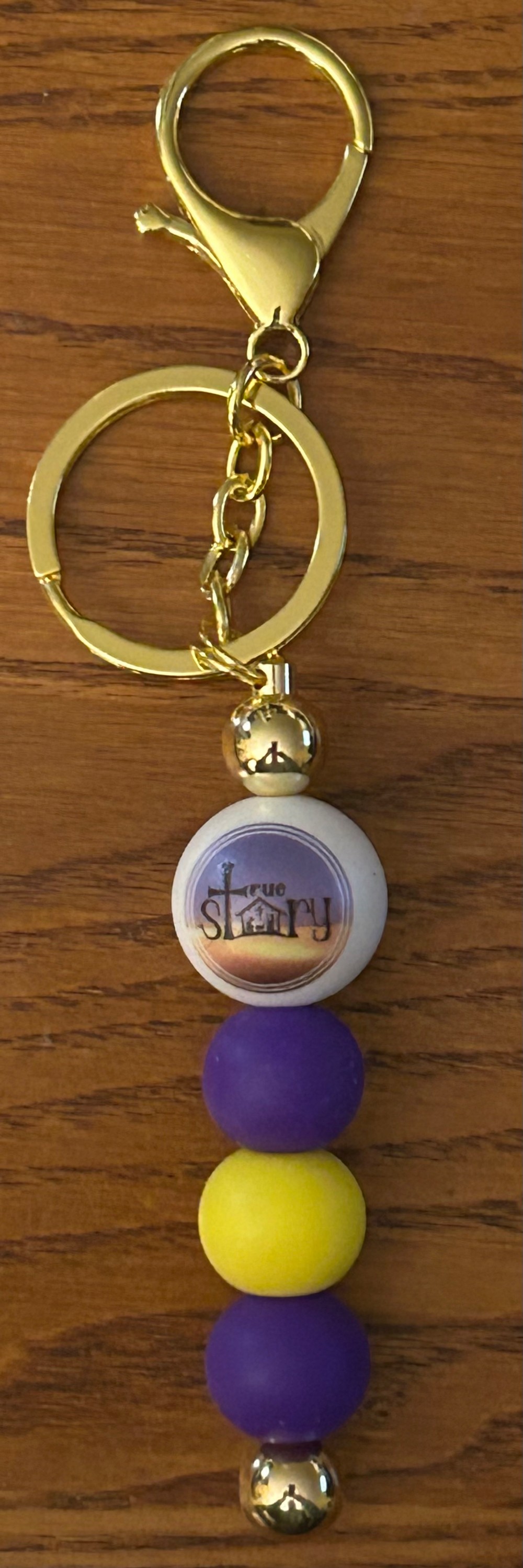 True Story Nativity Keychain ~ Handmade Beaded Keychain