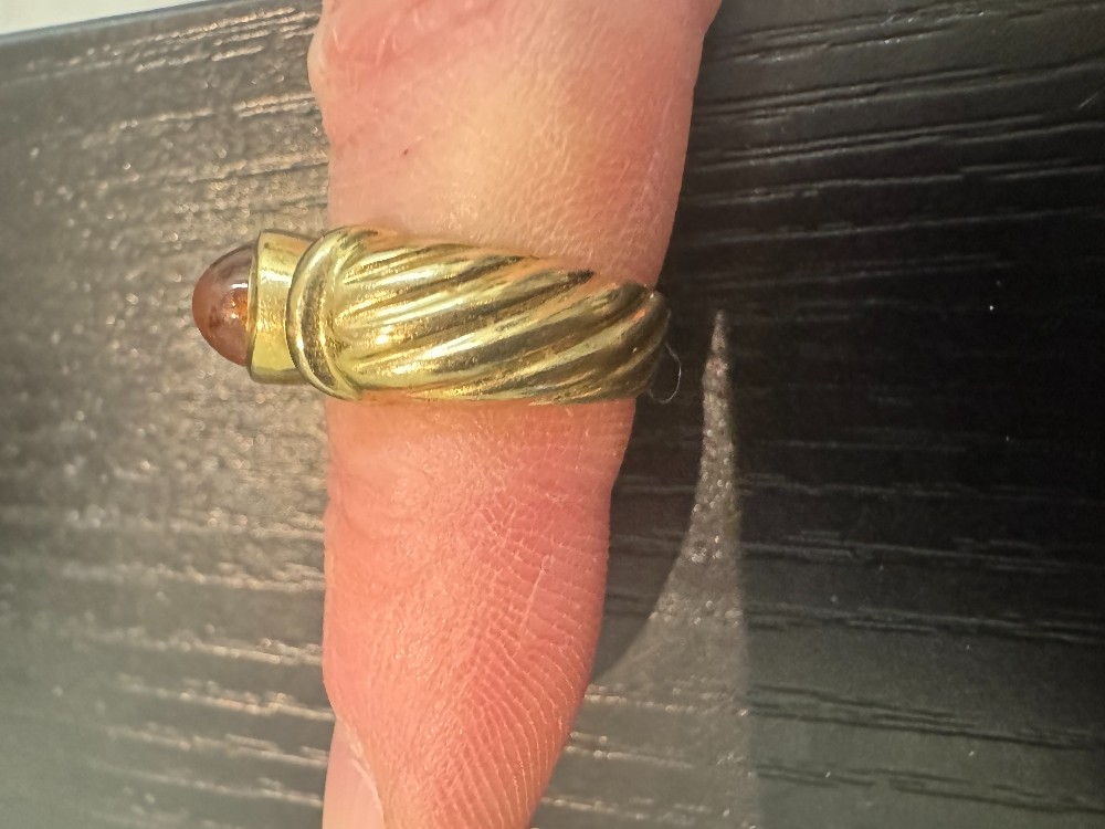 vintage caviar ring gold plated