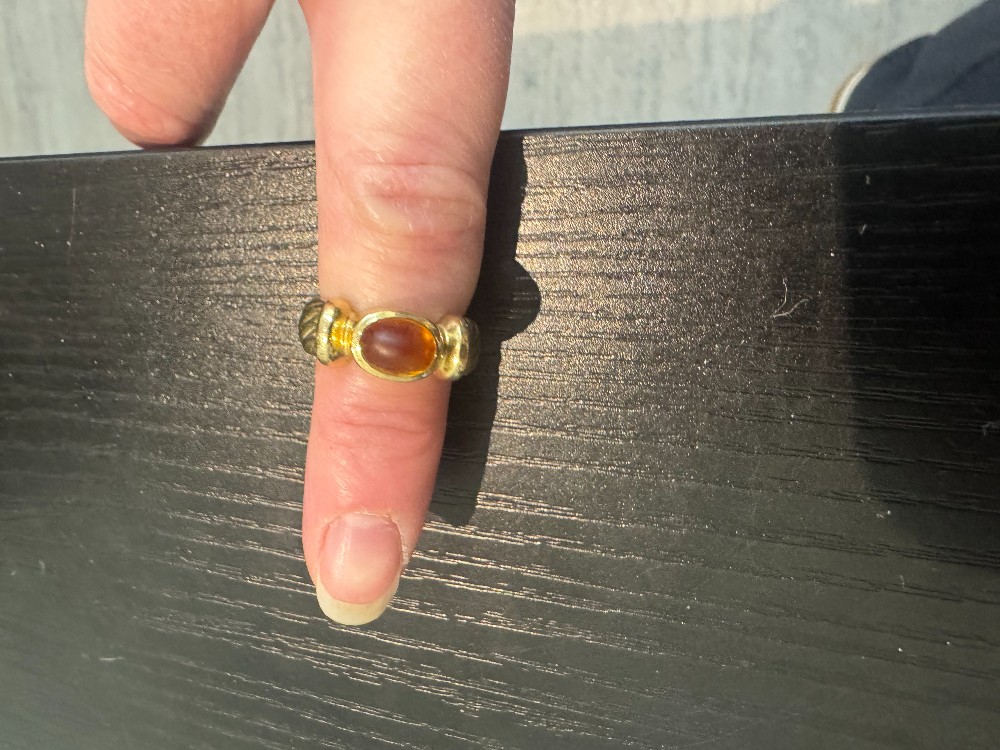 vintage caviar ring gold plated