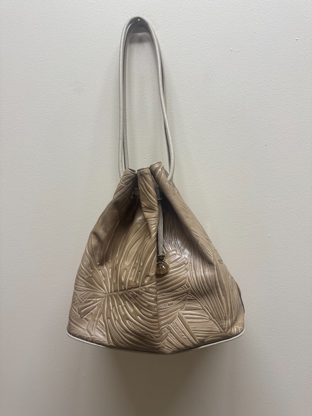 Brahmin Trina havana drawstring shoulder bag