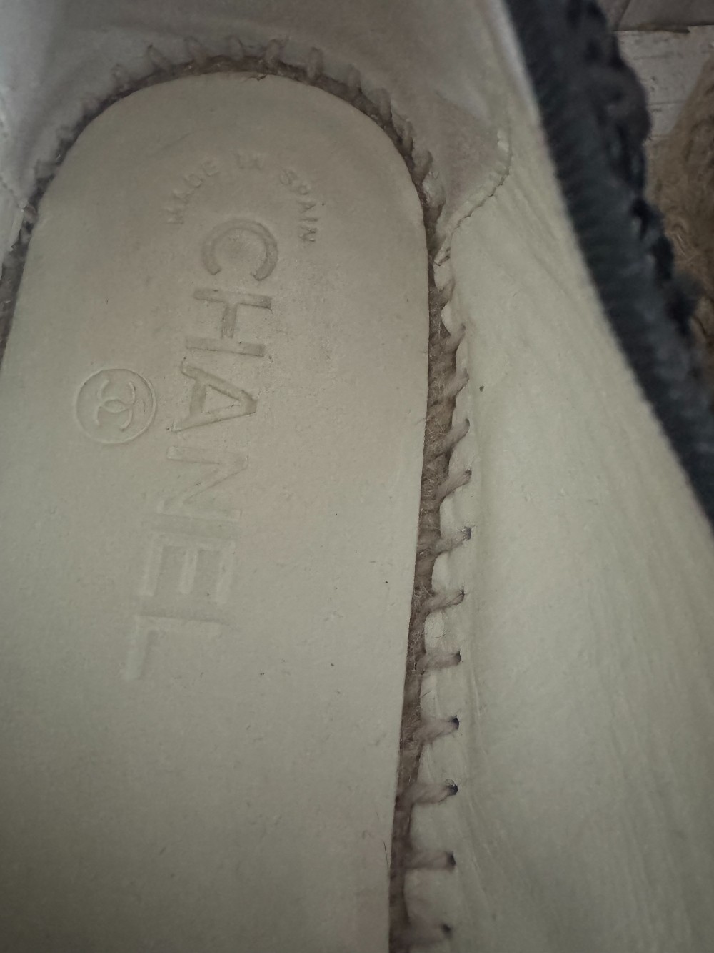 Chanel tweed patent sequin goatskin espadrille