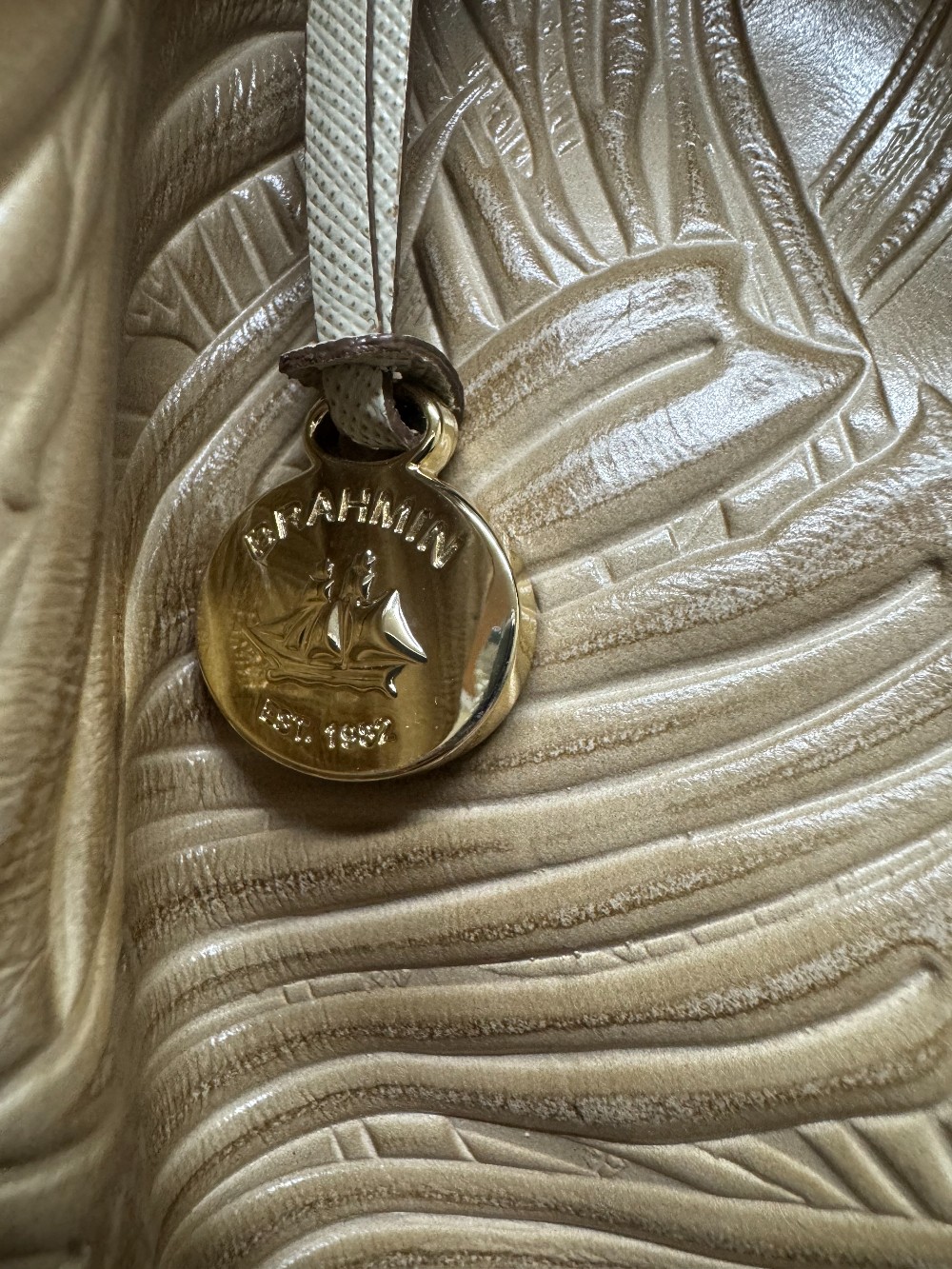 Brahmin Trina havana drawstring shoulder bag