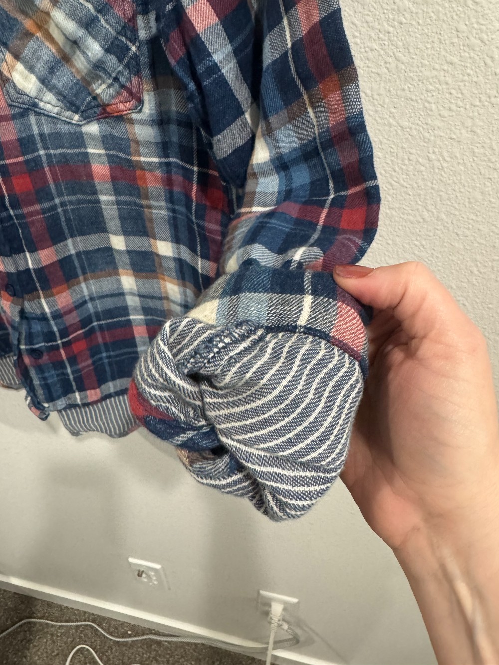 Bella Dahl cotton button down plaid shirt