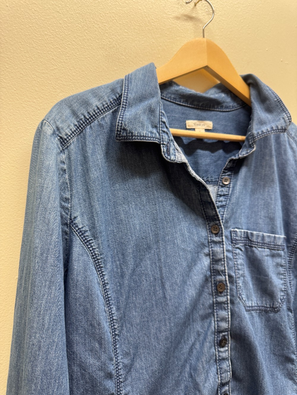 Caslon long sleeve jean shirt
