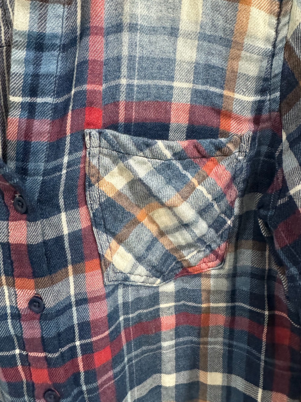 Bella Dahl cotton button down plaid shirt