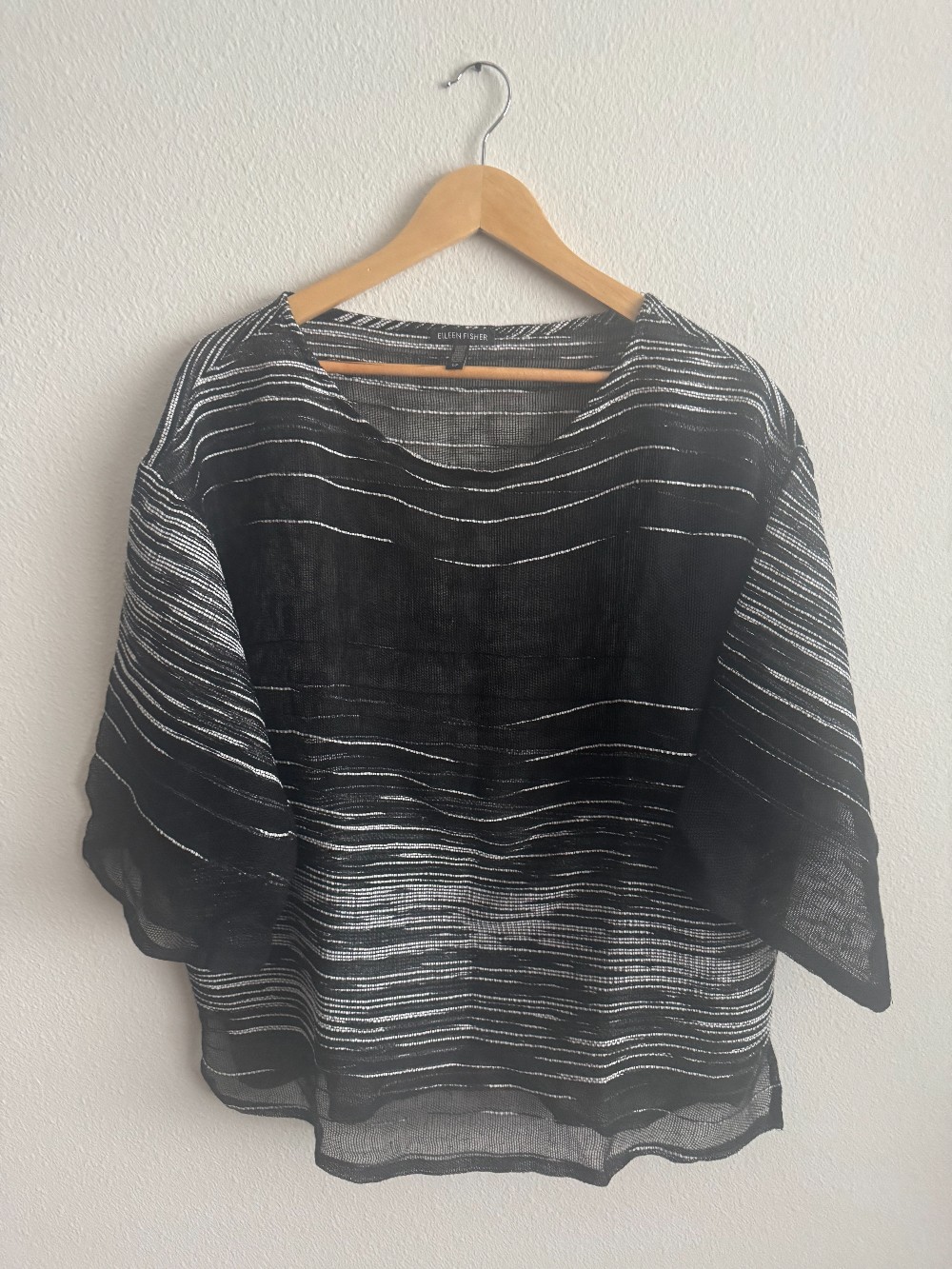 Eileen Fisher linen blend sheer sweater