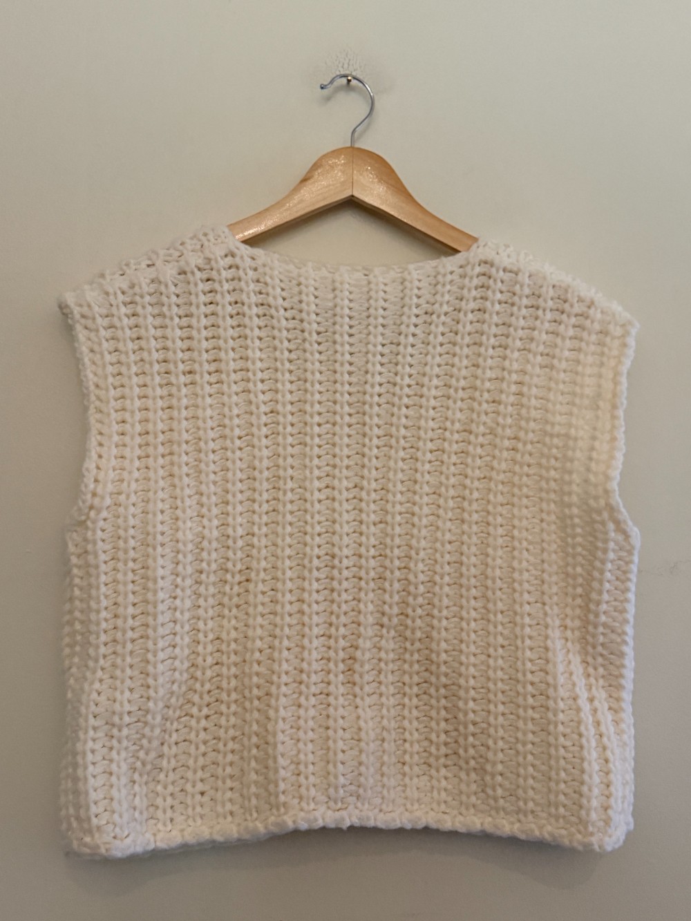 No name chunky knit button vest