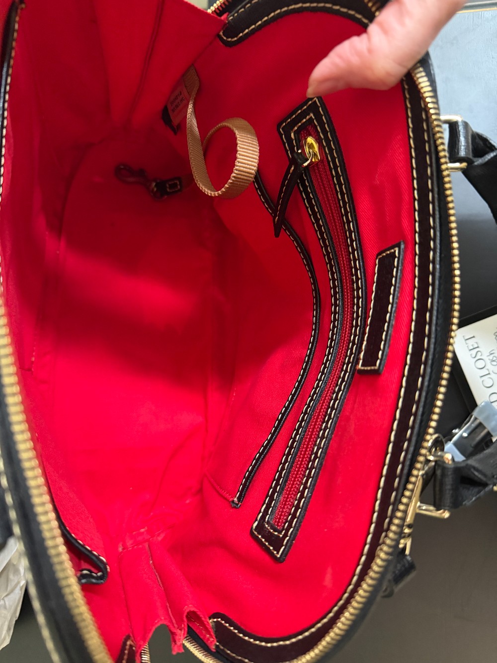 Dooney & Burke Saffiano leather zip zip satchel