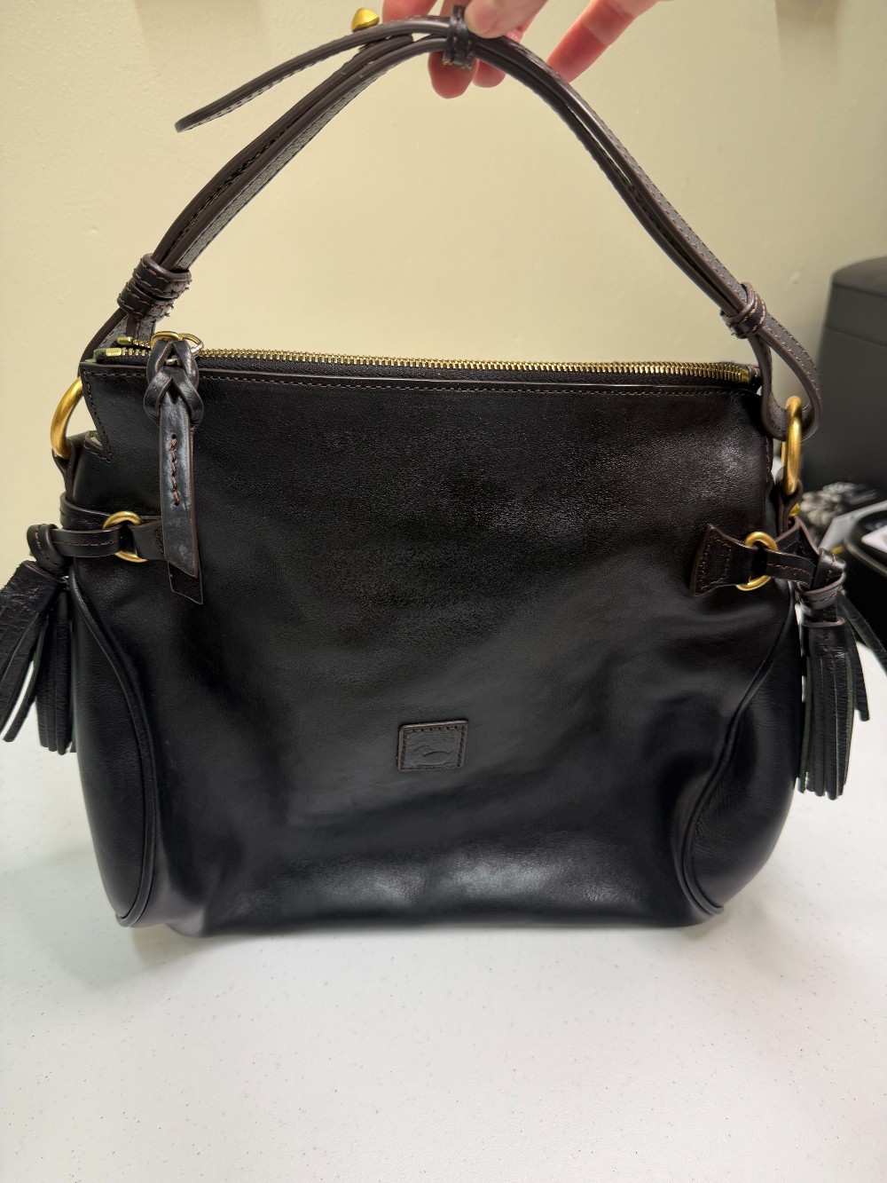 Dooney & Burke Florentine leather zip hobo bag