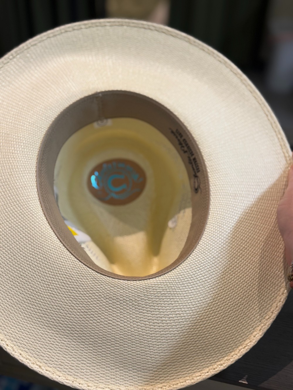 Charlie 1 Horse straw Navajo hat cream