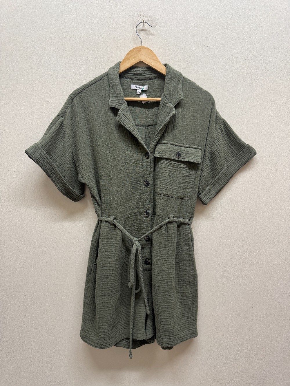 Madewell cotton shorts jumpsuit