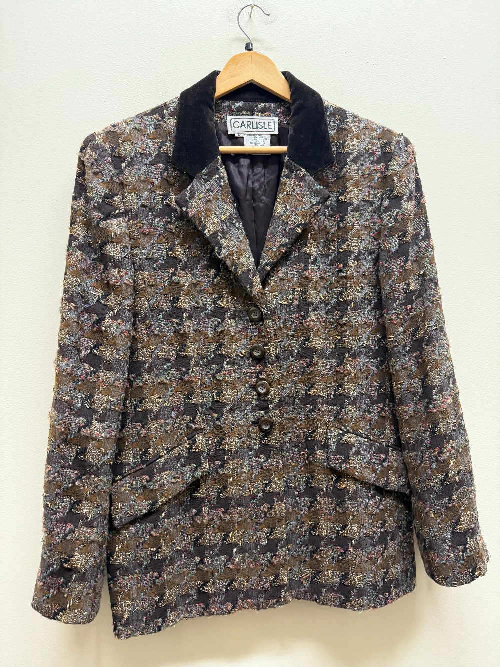 Carlisle wool woven collared jacket