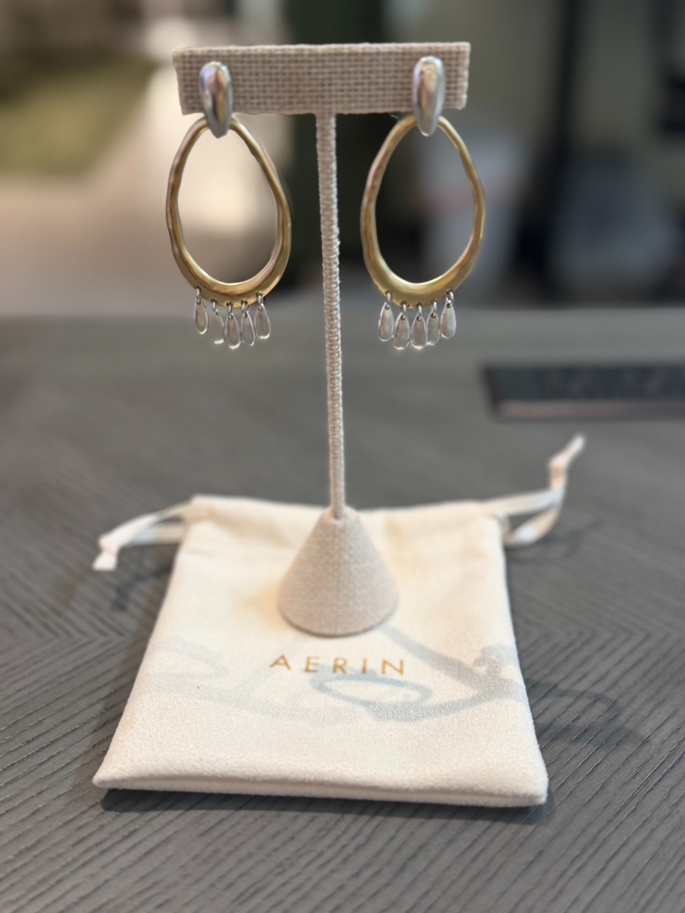 Aerin gold and silver hoop earrings