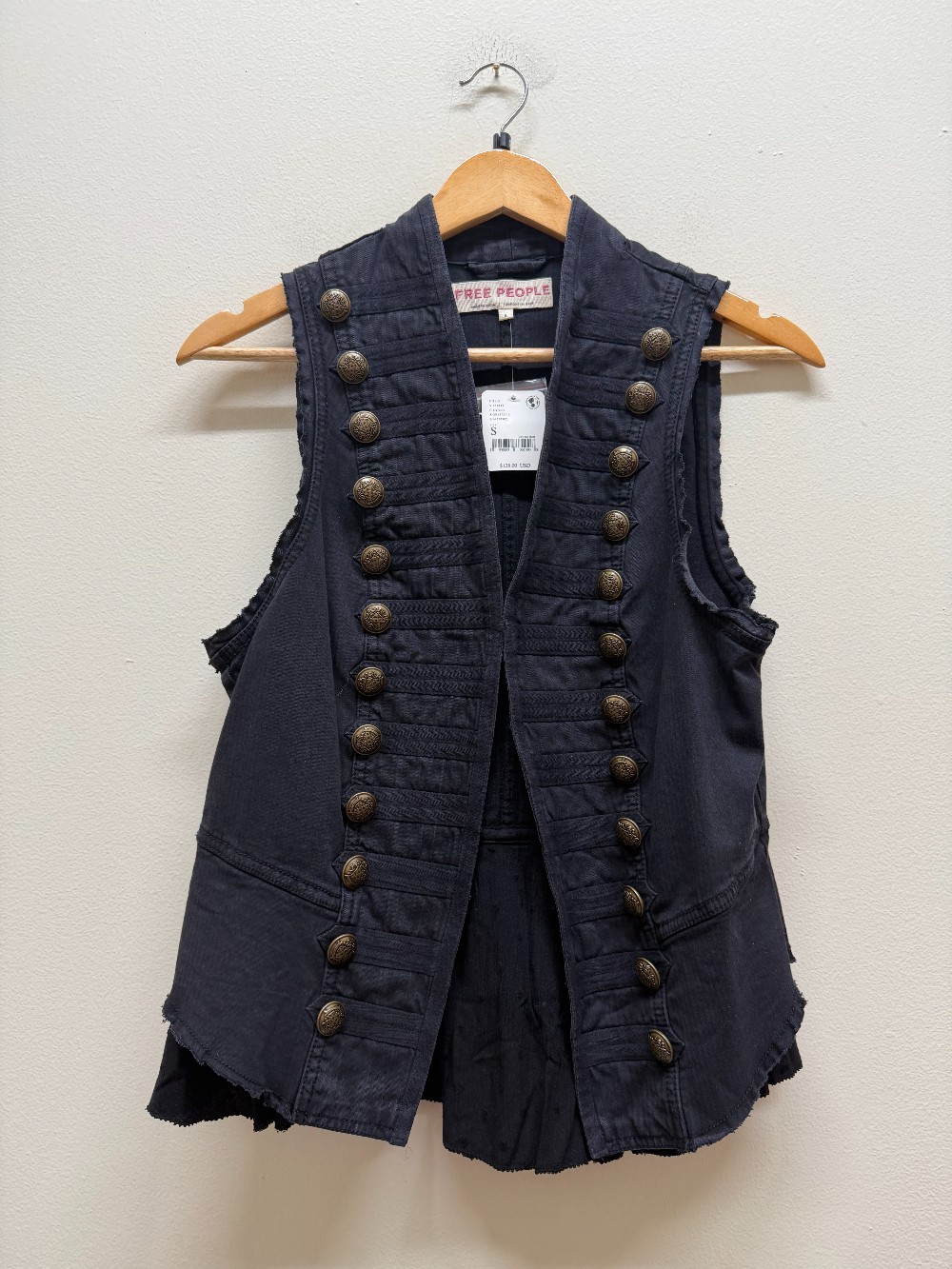 Free People button vest NWT