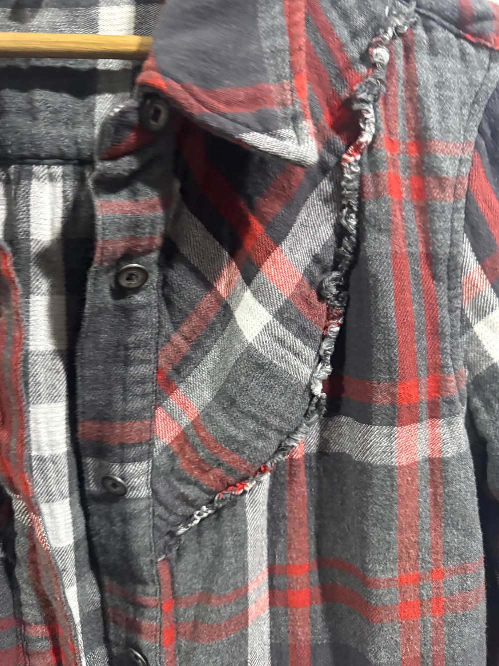 CAbi flannel  lined button down jacket with pockets