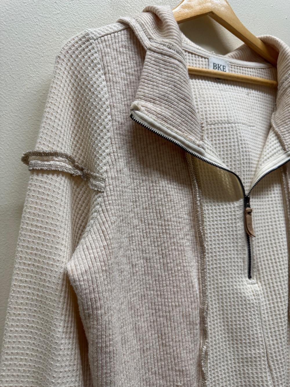 BKE 1/2 zip hooded long sleeve henley