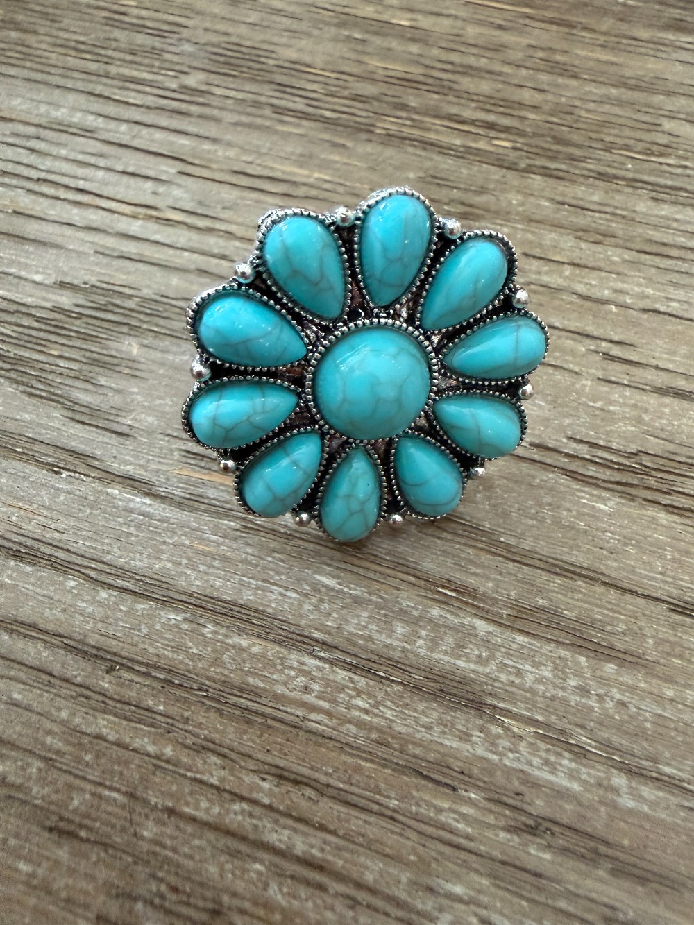 turqoise western scarf ring