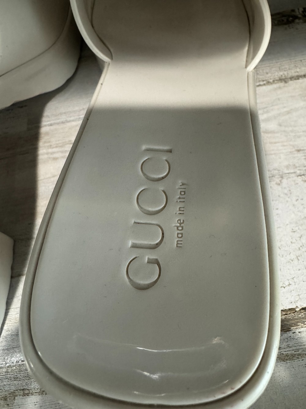 Gucci classic logo rubber wedge slides