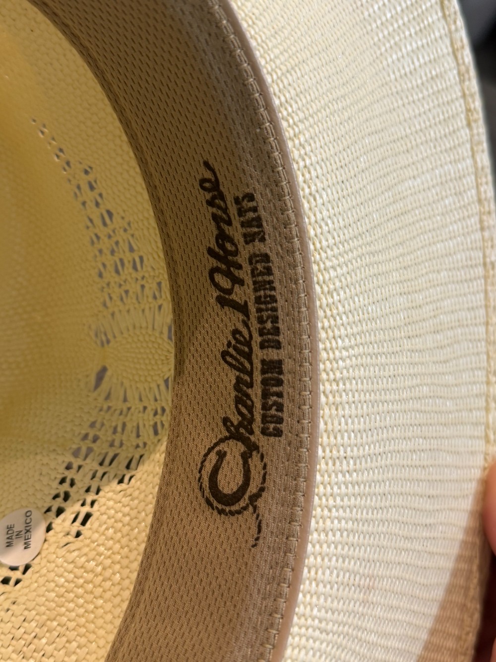 Charlie 1 Horse straw Navajo hat cream