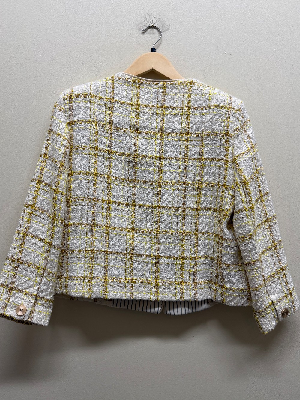 CAbi plaid button blazer