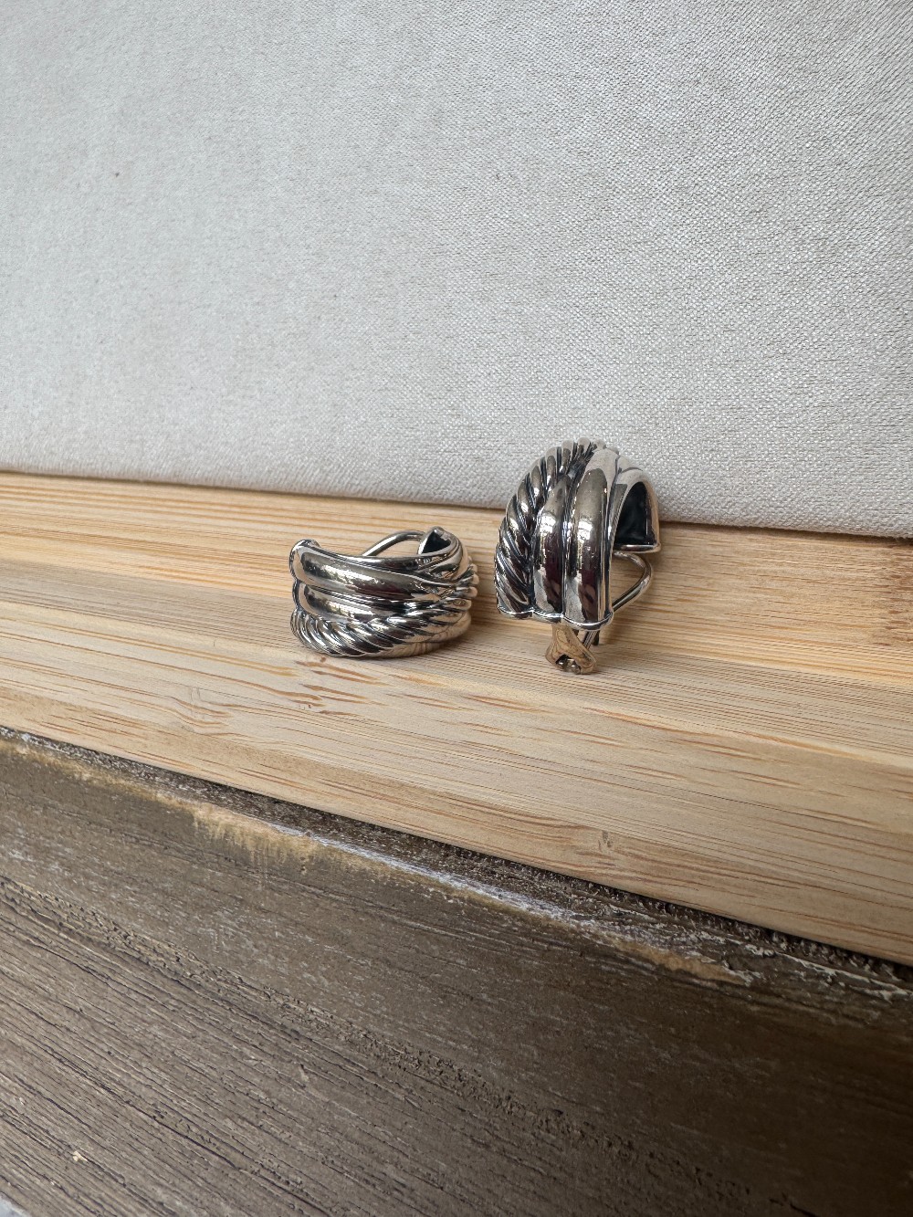David Yurman sterling silver corssover earrings